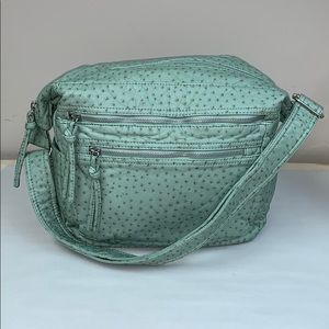 BUENO Shoulder bag Mint Color w Ostrich Detail